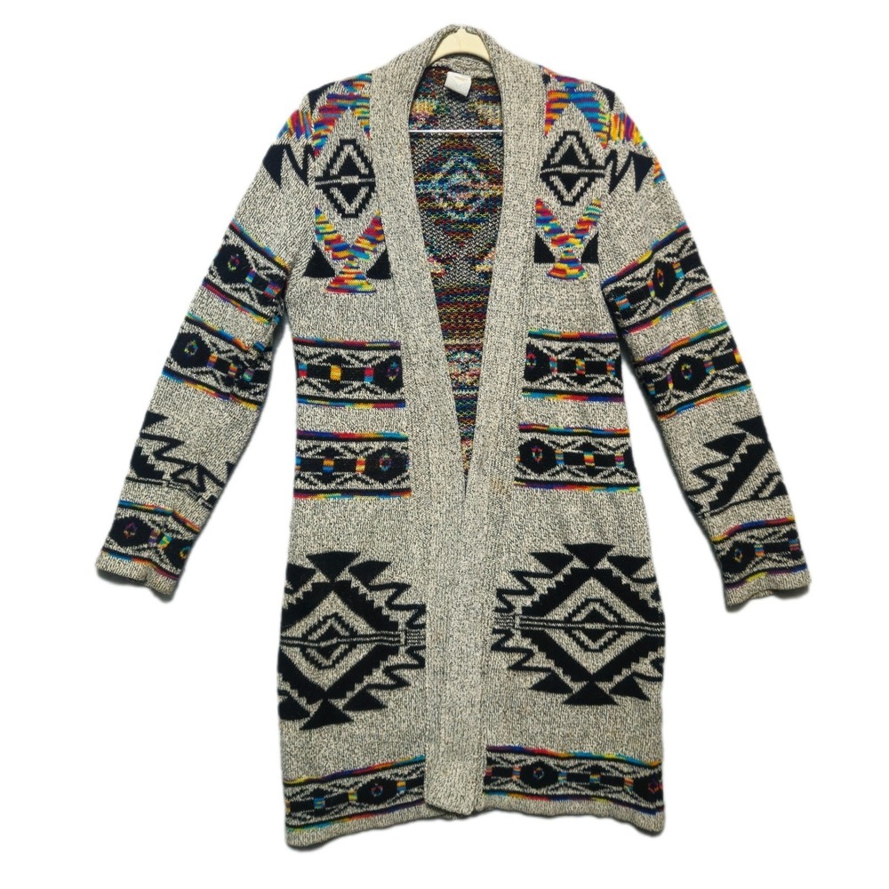 Northern Angel Aztec Southwestern Boho Open Front Cardigan Sweater Womens Medium
